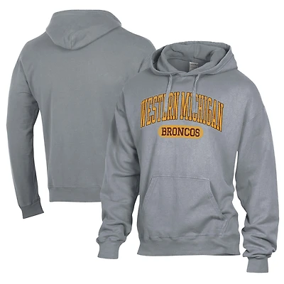 Men's Comfort Wash  Gray Western Michigan Broncos Lightweight Fleece Pullover Hoodie