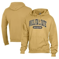 Men's Comfort Wash  Yellow Wichita State Shockers Lightweight Fleece Pullover Hoodie