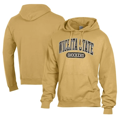 Men's Comfort Wash  Yellow Wichita State Shockers Lightweight Fleece Pullover Hoodie