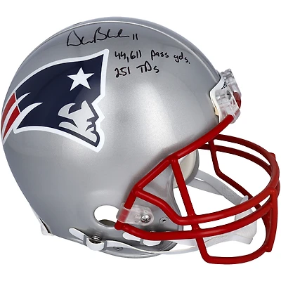Drew Bledsoe New England Patriots Autographed Riddell Authentic Helmet with Multiple Inscriptions