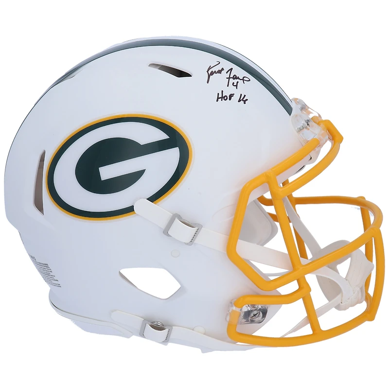 Brett Favre Green Bay Packers Autographed Riddell Authentic Helmet with Inscription