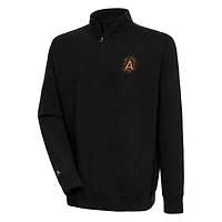 Men's Antigua Black Atlanta United FC Victory Quarter-Zip Pullover Top