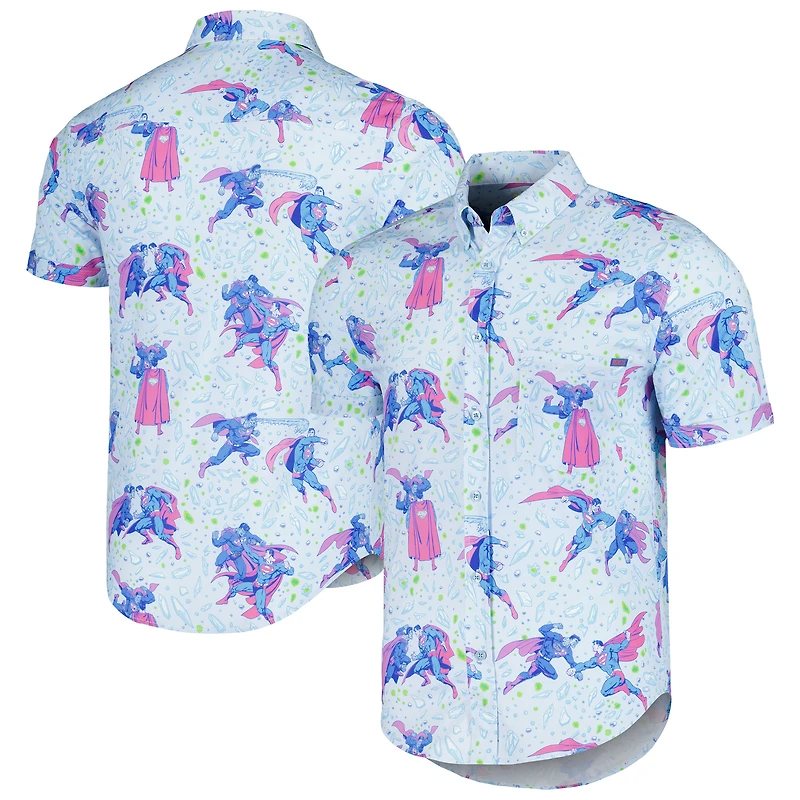 Men's RSVLTS Light Blue Superman vs. Bizarro KUNUFLEX Button-Down Shirt