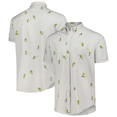 Men's RSVLTS Gray Teenage Mutant Ninja Turtles Choose Your Turtle KUNUFLEX Button-Down Shirt