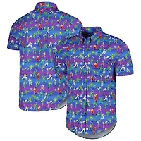Men's RSVLTS Purple Teenage Mutant Ninja Turtles x Street Fighter Battle of the Bits KUNUFLEX Button-Down Shirt
