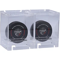 Acrylic Stackable & Collapsible Two Hockey Puck Display Cases
