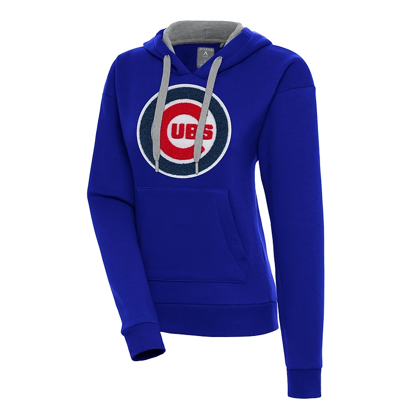 Women's Antigua Royal Chicago Cubs Victory Pullover Hoodie