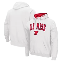 Men's Colosseum  White Ole Miss Rebels Arch & Logo Hoodie