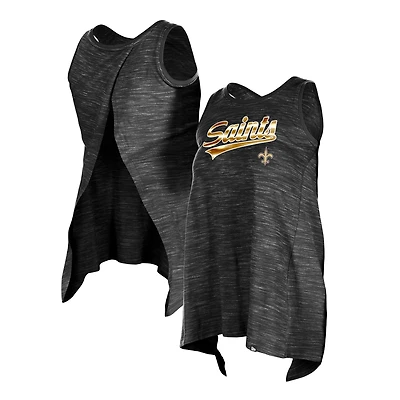 Women's New Era  Black New Orleans Saints  Space Dye Active Tank Top