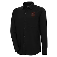 Men's Antigua  Black San Francisco Giants Steamer Button-Up Shacket