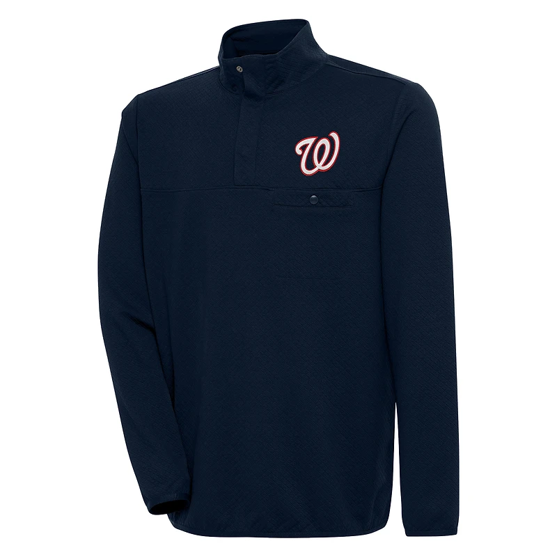 Men's Antigua  Navy Washington Nationals Steamer Quarter-Snap Pullover Jacket