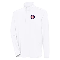 Men's Antigua  White Chicago Cubs Hunk Quarter-Zip Pullover Top