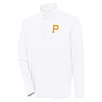 Men's Antigua  White Pittsburgh Pirates Hunk Quarter-Zip Pullover Top