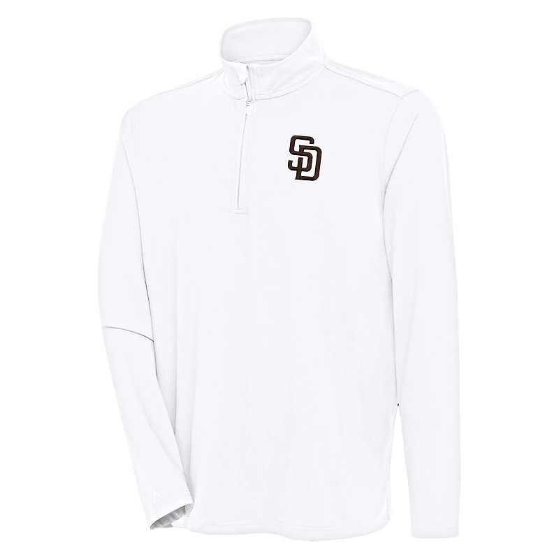 Men's Antigua  White San Diego Padres Hunk Quarter-Zip Pullover Top