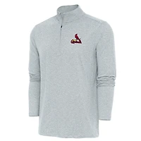 Men's Antigua  Heather Gray St. Louis Cardinals Hunk Quarter-Zip Pullover Top