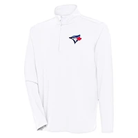 Men's Antigua  White Toronto Blue Jays Hunk Quarter-Zip Pullover Top