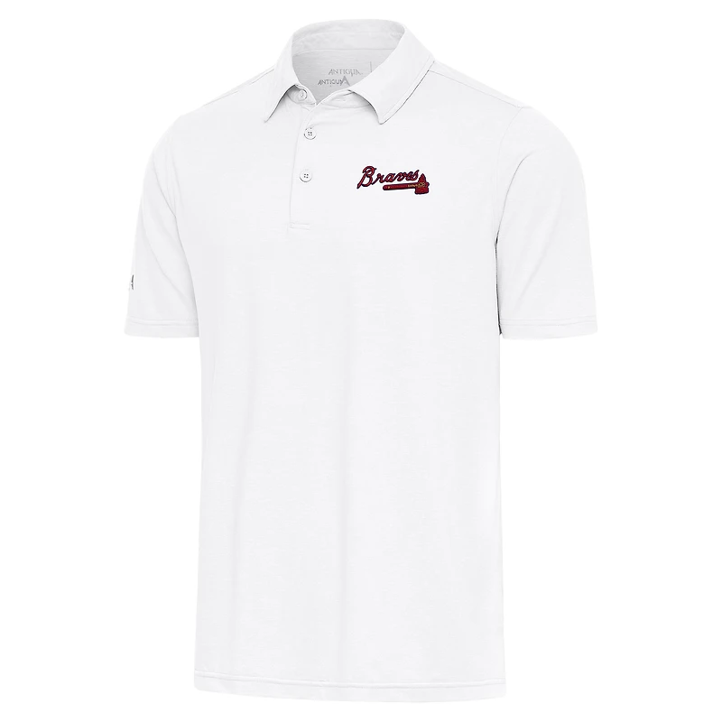 Men's Antigua  White Atlanta Braves Par Polo