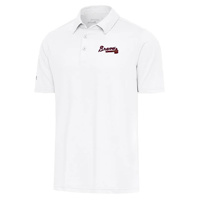 Men's Antigua  White Atlanta Braves Par Polo