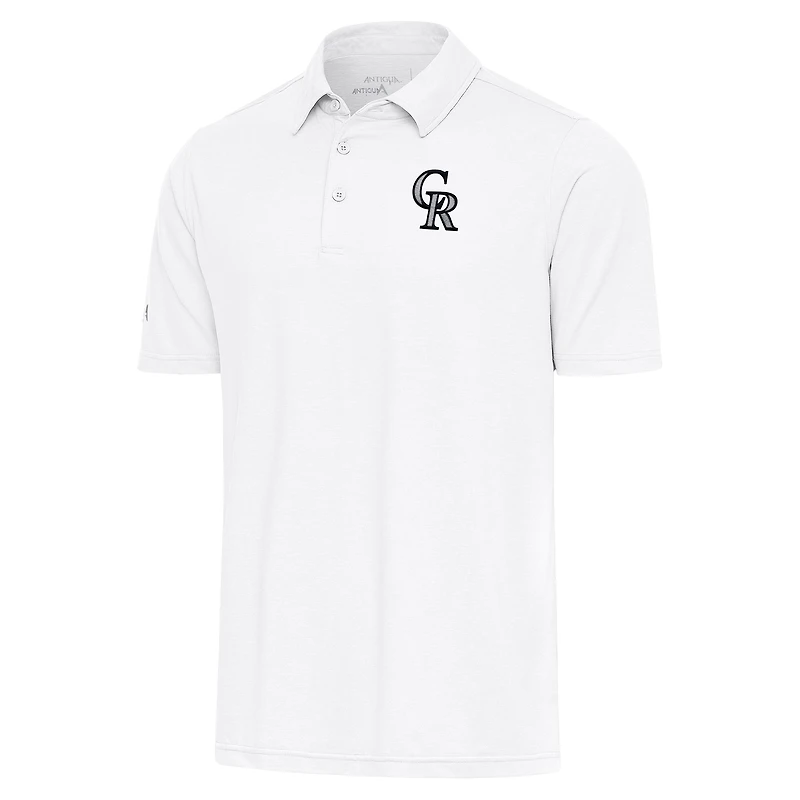 Men's Antigua  White Colorado Rockies Par Polo