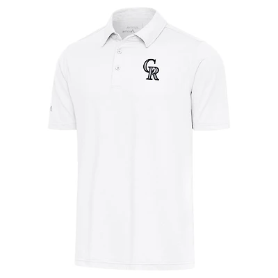 Men's Antigua  White Colorado Rockies Par Polo