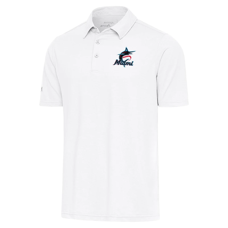 Men's Antigua  White Miami Marlins Par Polo