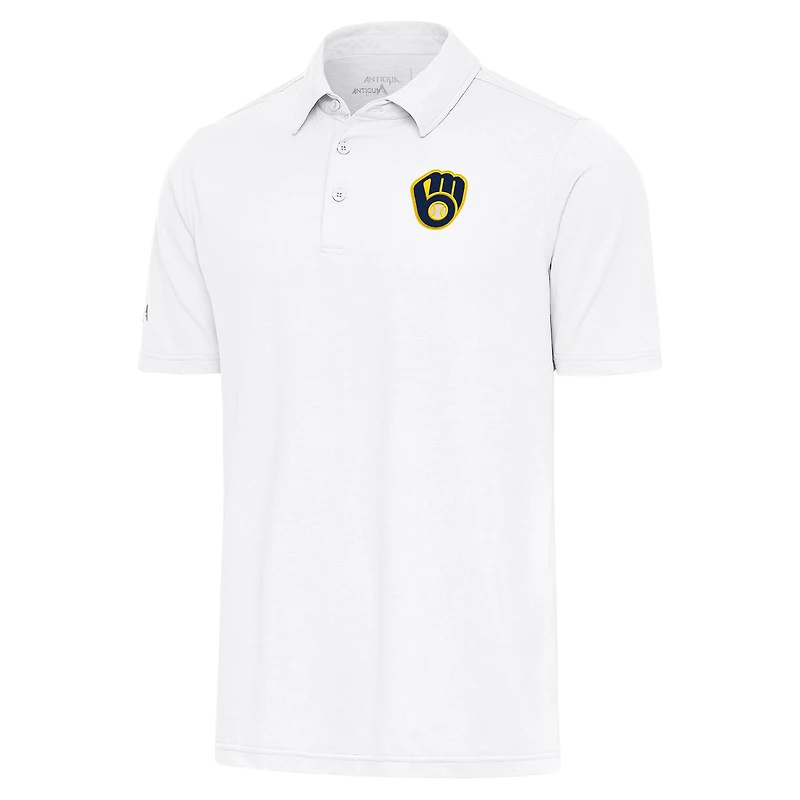 Men's Antigua  White Milwaukee Brewers Par Polo