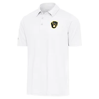 Men's Antigua  White Milwaukee Brewers Par Polo