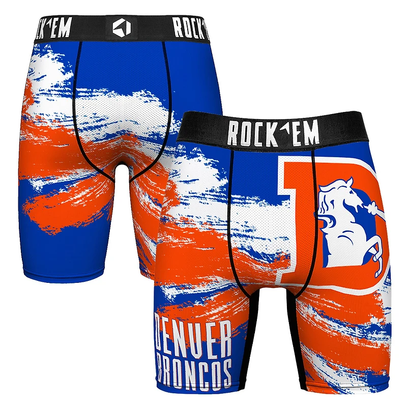 Men's Rock Em Socks Denver Broncos Gridiron Classic Paint Boxer Briefs