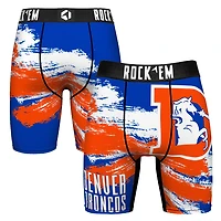 Men's Rock Em Socks  Denver Broncos Gridiron Classic Paint Boxer Briefs