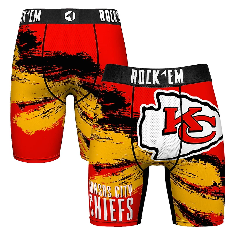 Men's Rock Em Socks Kansas City Chiefs Gridiron Classic Paint Boxer Briefs
