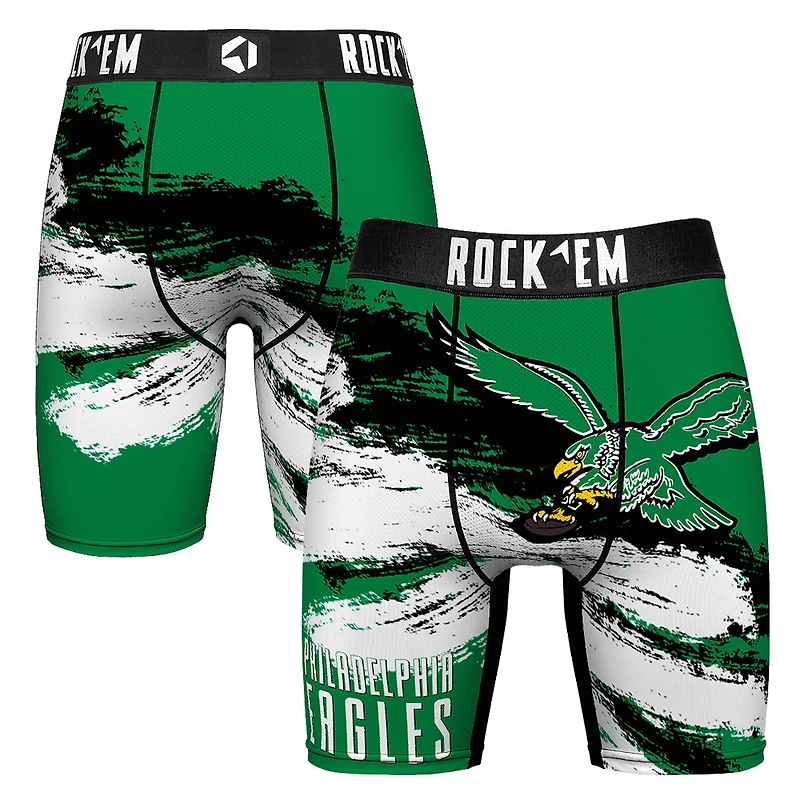 Men's Rock Em Socks Philadelphia Eagles Gridiron Classic Paint Boxer Briefs