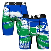 Men's Rock Em Socks  Seattle Seahawks Gridiron Classic Paint Boxer Briefs