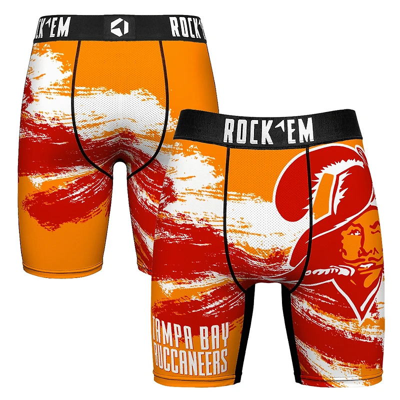 Men's Rock Em Socks Tampa Bay Buccaneers Gridiron Classic Paint Boxer Briefs
