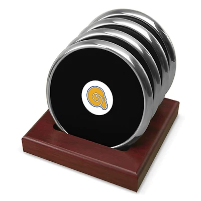 Silver Albany State Golden Rams Four-Piece Coaster Set