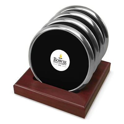 Silver Bowie State Bulldogs Four-Piece Coaster Set