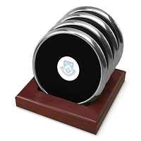 Silver Columbia University Four-Piece Coaster Set