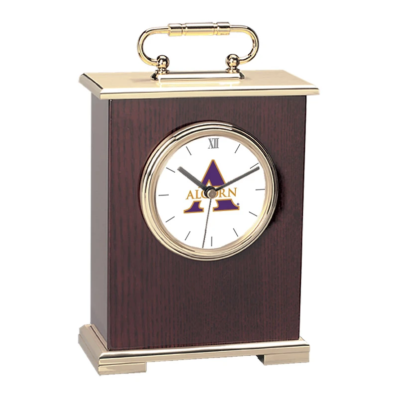 Gold Alcorn State Braves Carriage Clock