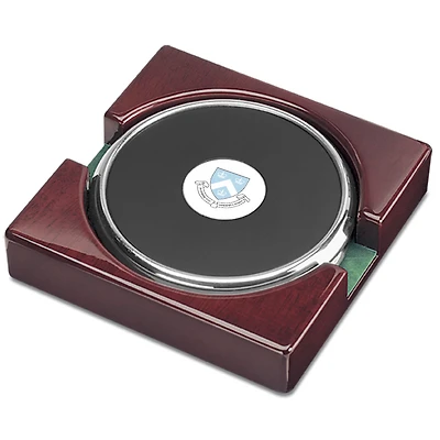 Silver Columbia University Two-Piece Coaster Set