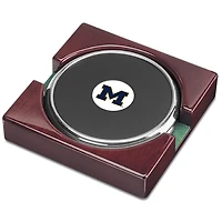 Silver Michigan Wolverines Two-Piece Coaster Set