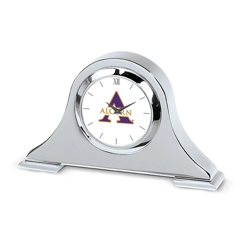 Silver Alcorn State Braves Napoleon Desk Clock