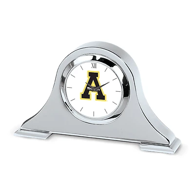 Silver Appalachian State Mountaineers Napoleon Desk Clock