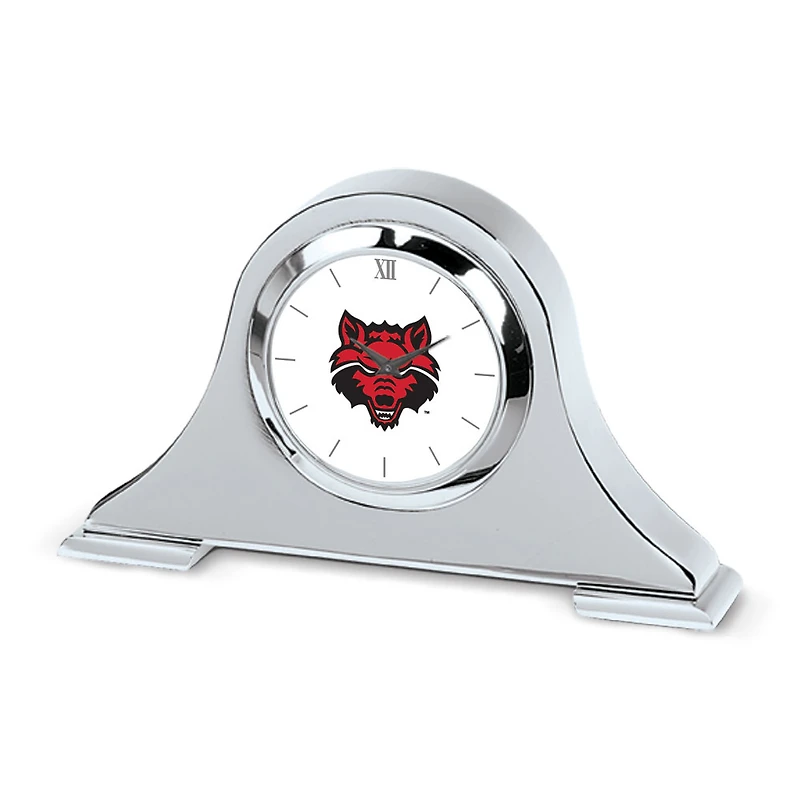 Silver Arkansas State Red Wolves Napoleon Desk Clock