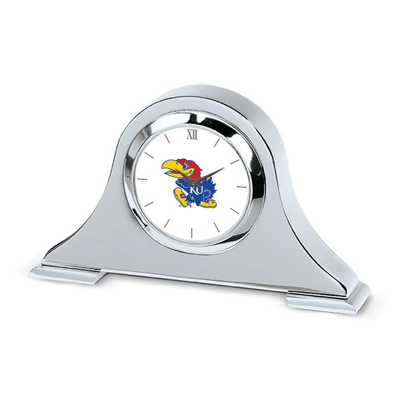 Silver Kansas Jayhawks Napoleon Desk Clock