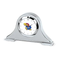 Silver Kansas Jayhawks Napoleon Desk Clock