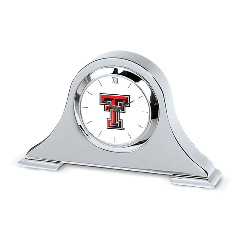 Silver Texas Tech Red Raiders Napoleon Desk Clock