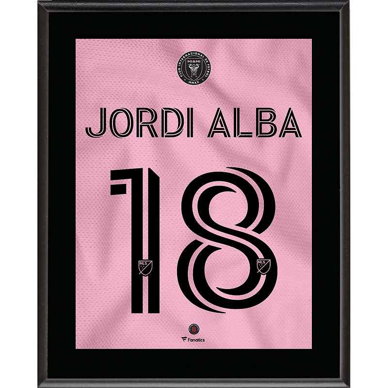 Jordi Alba Ramos Inter Miami CF 10.5" x 13" Heart Beat Jersey Style #18 Sublimated Plaque