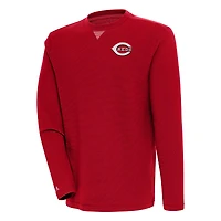 Men's Antigua Red Cincinnati Reds Flier Bunker Pullover Sweatshirt