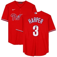 Bryce Harper Philadelphia Phillies Autographed Red Nike Replica Jersey