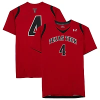 Texas Tech Red Raiders Team-Issued #4 Red Jersey from the Athletics Program
