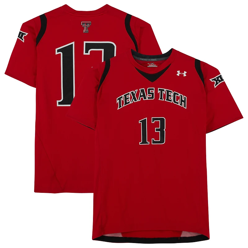 Texas Tech Red Raiders Team-Issued #13 Red Jersey from the Athletics Program